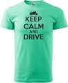 Koszulka dla motocyklisty nadruk Keep Calm and Drive kolor miętowy Aradena.pl.jpg