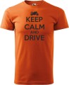 Koszulka dla motocyklisty nadruk Keep Calm and Drive kolor pomarańczowy Aradena.pl.jpg