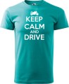 Koszulka dla motocyklisty nadruk Keep Calm and Drive kolor szmaragdowy Aradena.pl.jpg