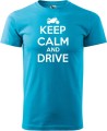 Koszulka dla motocyklisty nadruk Keep Calm and Drive kolor turkus Aradena.pl.jpg