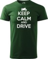 Koszulka dla motocyklisty nadruk Keep Calm and Drive kolor zieleń butelkowa Aradena.pl.jpg