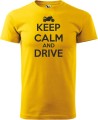 Koszulka dla motocyklisty nadruk Keep Calm and Drive kolor żółty Aradena.pl.jpg