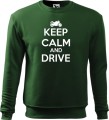 Bluza z nadrukiem dla Motocyklisty Keep Calm and Drive kolor zieleń butelkowa Aradena.pl.jpg