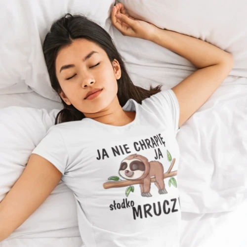 Ja nie chrapię ja słodko mruczę biała Aradena_pl.webp