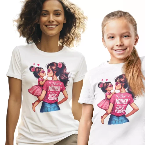 Zestaw koszulek Dzień Mamy Best Mother What is my super power zestaw 1.webp