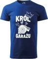 Koszulka męska z nadrukiem król garażu doskonały upominek kolor koszulki chabrowy