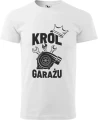 Koszulka męska z nadrukiem król garażu doskonały upominek kolor koszulki biały