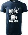 Koszulka męska z nadrukiem król garażu doskonały upominek kolor koszulki granatowy