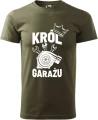Koszulka męska z nadrukiem król garażu doskonały upominek kolor koszulki militarny