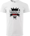 Koszulka Król Grilla męski t-shirt na grilla doskonały prezent kolor biały