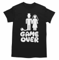 Koszulka na wieczór kawalerski GAME OVER doskonała koszulka dla Pana Młodego bawełna kolor czarny