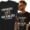 Koszulka dla Pana Młodego na wieczór kawalerski z grafika obrączek i napisem obrączki na rączki i do widzenia