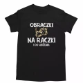Koszulka dla Pana Młodego na wieczór kawalerski z grafika obrączek i napisem obrączki na rączki i do widzenia kolor koszulki czarny