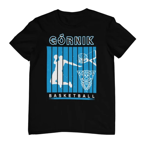 Koszulka dziecięca Górnik Wałbrzych kolor czarny wzór Górnik Basketball DUNK