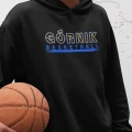Bluza z kapturem Górnik Wałbrzych Basketball kolor czarny złoto niebieski nadruk