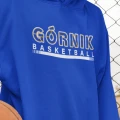 Bluza z kapturem Górnik Basketball kolor niebieski złoto biały nadruk