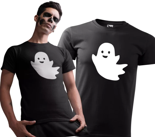 Koszulka męska t-shirt kolor czarny nadruk Duszek AlleKoszulki Halloween Koszulki z nadrukiem.jpg