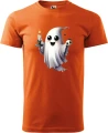 Koszulka męska t-shirt kolor pomarańczowy nadruk Duszek AlleKoszulki Halloween Koszulki z nadrukiem.jpg