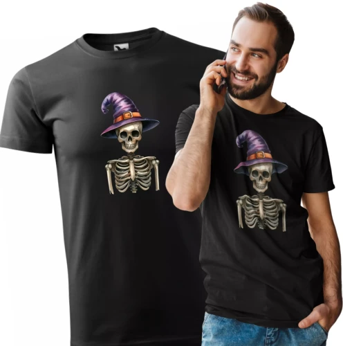 Koszulka męska t-shirt kolor czarny nadruk Kościotrup AlleKoszulki Halloween Koszulki z nadrukiem.jpg