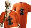 Koszulka męska t-shirt kolor pomarańczowy nadruk Czarodziejski Kot AlleKoszulki Halloween Koszulki z nadrukiem.jpg
