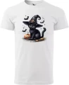 Koszulka męska t-shirt kolor biały nadruk Magiczny Kot AlleKoszulki Halloween Koszulki z nadrukiem.jpg