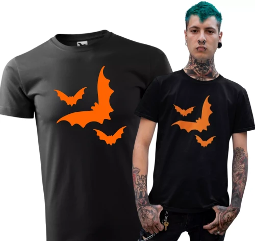 Koszulka męska z nadrukiem nietoperzy AlleKoszulki Halloween Koszulki.jpg
