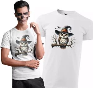 Koszulka męska Halloween SOWA CZAROWNICA