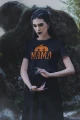 Koszulka damska halloween czarna z nadrukiem mama dynia