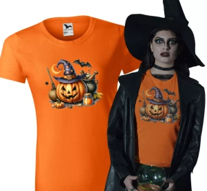 Koszulka Damska Halloweenowa Dynia