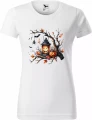 Damska koszulka biała halloween z nadrukiem magicznego drzewa