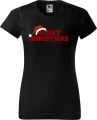 Czarna koszulka damska z nadrukiem merry christmas