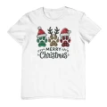 Biała świąteczna koszulka damska z nadrukiem christmas dog