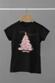 Czarna świąteczna koszulka damska z nadrukiem pink christmas