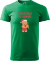 Zielona męska koszulka świąteczna z nadrukiem christmas is coming