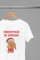 Biała męska koszulka świąteczna z nadrukiem christmas is coming