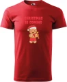 Czerwona męska koszulka świąteczna z nadrukiem christmas is coming