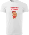 Biała męska koszulka świąteczna z nadrukiem christmas is coming