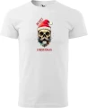 Biała męska koszulka świąteczna z nadrukiem czaszki