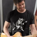 Koszulka dla gitarzysty kot grający na gitarze