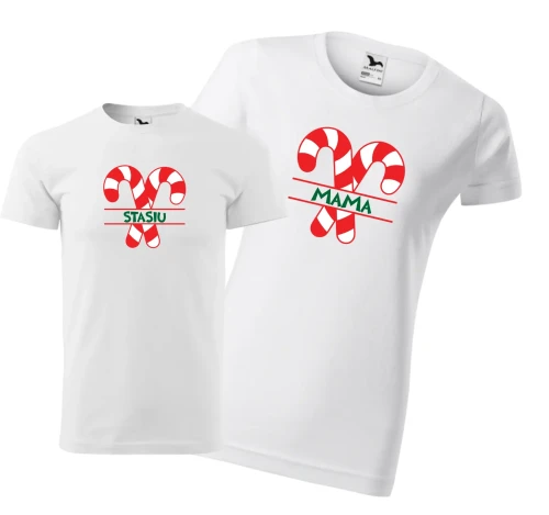 Zestaw koszulek świątecznych biały z nadrukiem