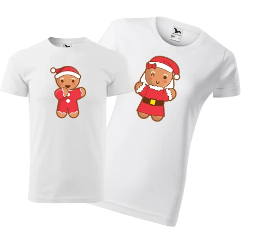 Zestaw koszulek świątecznych białych z nadrukiem