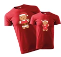 Zestaw koszulek świątecznych czerwonych z nadrukiem