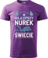koszulka dla nurka z nadrukiem tak wygląda najlepszy nurek na świecie kolor fioletowy
