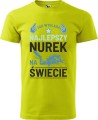 koszulka dla nurka z nadrukiem tak wygląda najlepszy nurek na świecie kolor limonka
