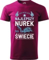 koszulka dla nurka z nadrukiem tak wygląda najlepszy nurek na świecie kolor malinowy