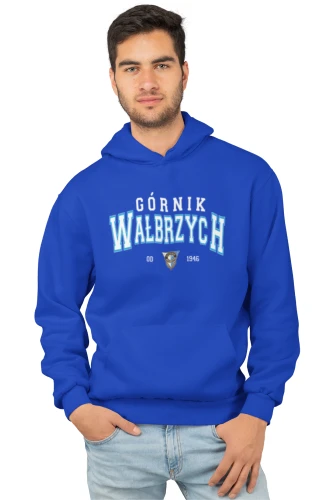 Bluza z kapturem męska Górnik Wałbrzych od 1946 kolor niebieski