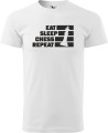 eat sleep chess repeat koszulka szachisty kolor biały