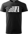 eat sleep chess repeat koszulka szachisty kolor czarny