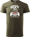 Koszulka męska z nadrukiem Nienawidzę być sexy ale jestem sołtysem i nic na to nie poradzę kolor militarny