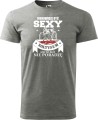 Koszulka męska z nadrukiem Nienawidzę być sexy ale jestem sołtysem i nic na to nie poradzę kolor szary